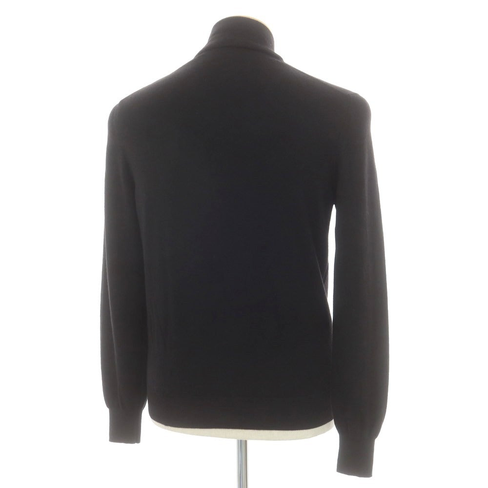 【中古】グランサッソ GRAN SASSO ハイゲージ ウール スランドカラー ダブルジップ カーディガン ブラック【 44 】【 状態ランクB 】【 メンズ 】