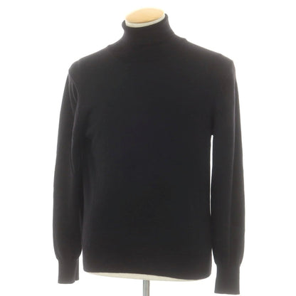 【中古】グランサッソ GRAN SASSO ハイゲージ ウール タートルネック プルオーバーニット ブラック【 44 】【 状態ランクB 】【 メンズ 】