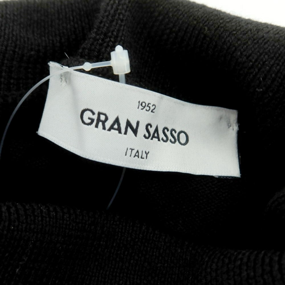 【中古】グランサッソ GRAN SASSO ハイゲージ ウール タートルネック プルオーバーニット ブラック【 サイズ44 】【 状態ランクB 】【 メンズ 】 [CPD]