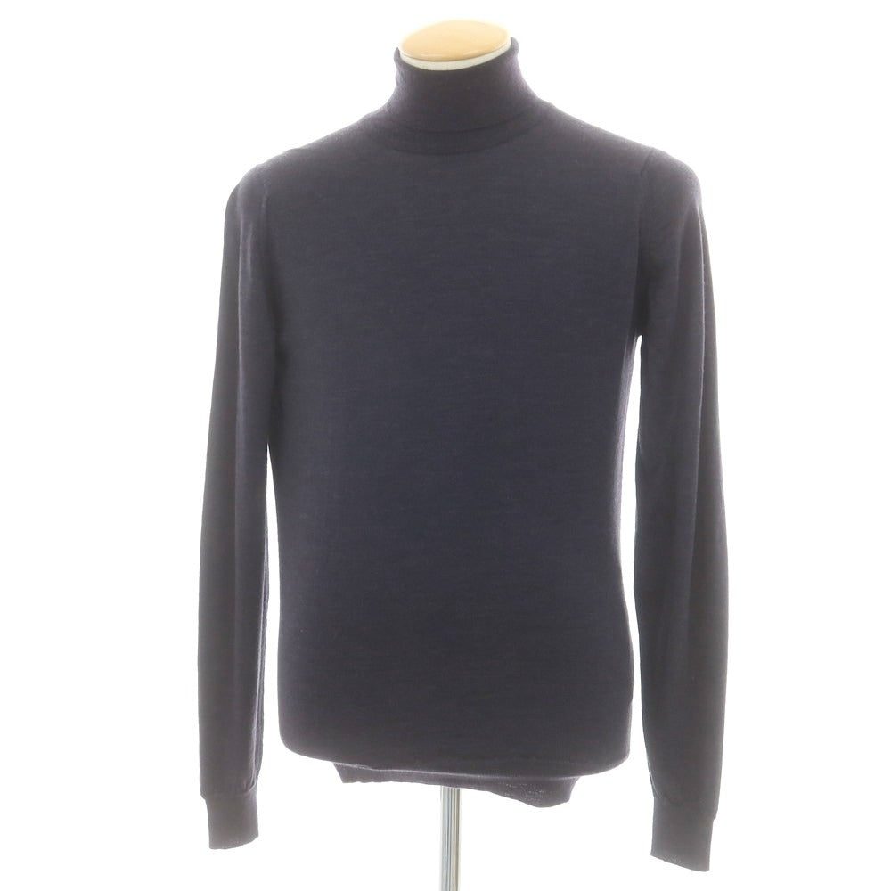 【中古】ジョンスメドレー JOHN SMEDLEY ハイゲージ ウール タートルネック プルオーバーニット グレーネイビー【 S 】【 状態ランクB 】【 メンズ 】