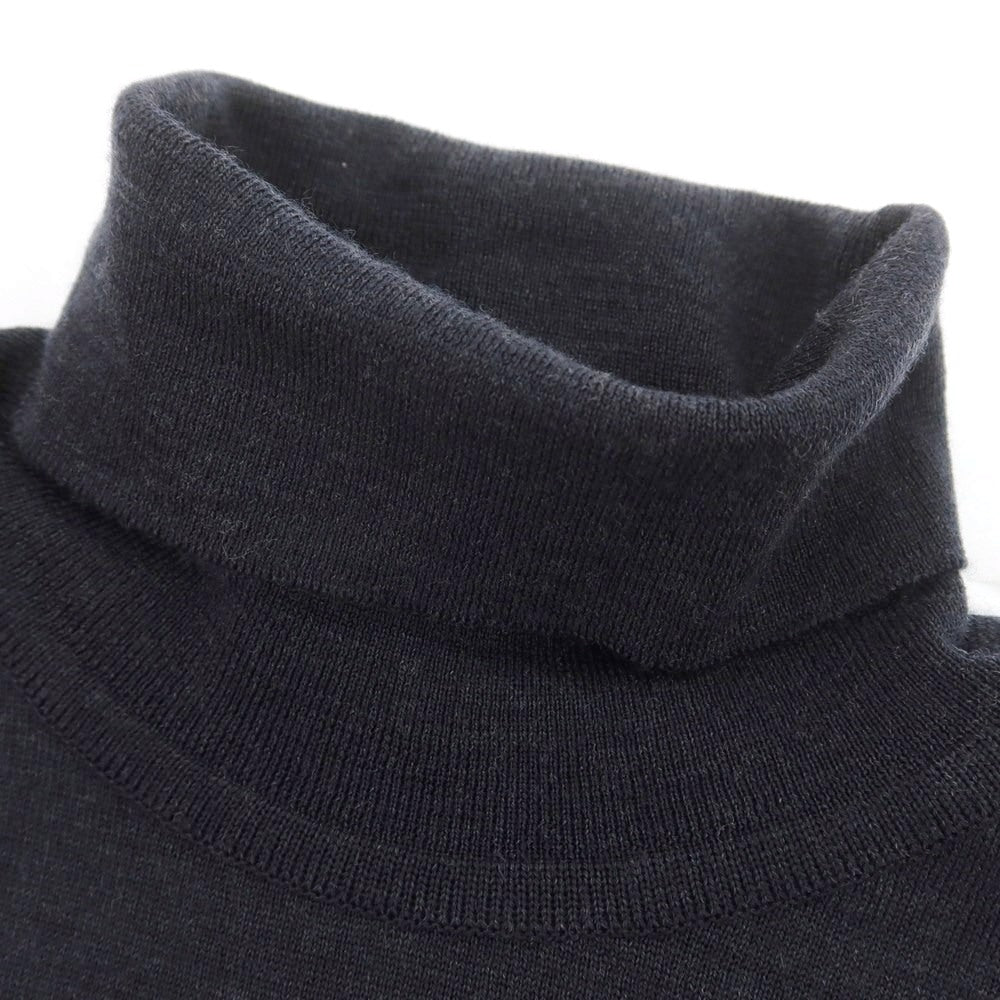 【中古】ジョンスメドレー JOHN SMEDLEY ハイゲージ ウール タートルネック プルオーバーニット グレーネイビー【 S 】【 状態ランクB 】【 メンズ 】