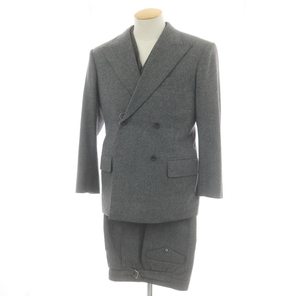 【中古】ボストンテーラー BOSTON TAILOR ウール スリーピース ダブルスーツ メランジグレー【 表記なし（S位） 】【 状態ランクB 】【 メンズ 】