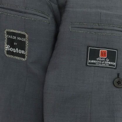 【中古】ボストンテーラー BOSTON TAILOR ウール スリーピース ダブルスーツ メランジグレー【 表記なし（S位） 】【 状態ランクB 】【 メンズ 】