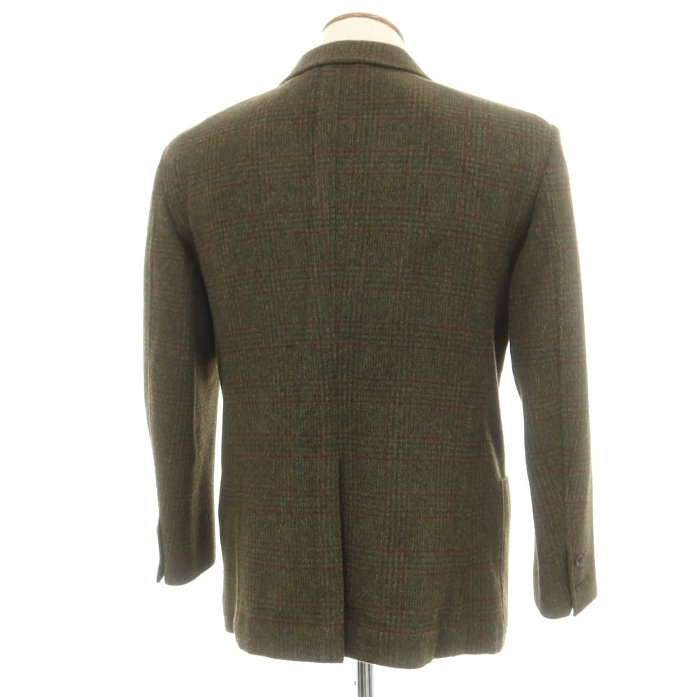 【中古】ボストンテーラー BOSTON TAILOR ウール系 チェック テーラードジャケット オリーブグリーンxレッド【 表記なし（L位） 】【 状態ランクB 】【 メンズ 】
