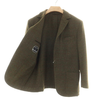 【中古】ボストンテーラー BOSTON TAILOR ウール系 チェック テーラードジャケット オリーブグリーンxレッド【 表記なし（L位） 】【 状態ランクB 】【 メンズ 】