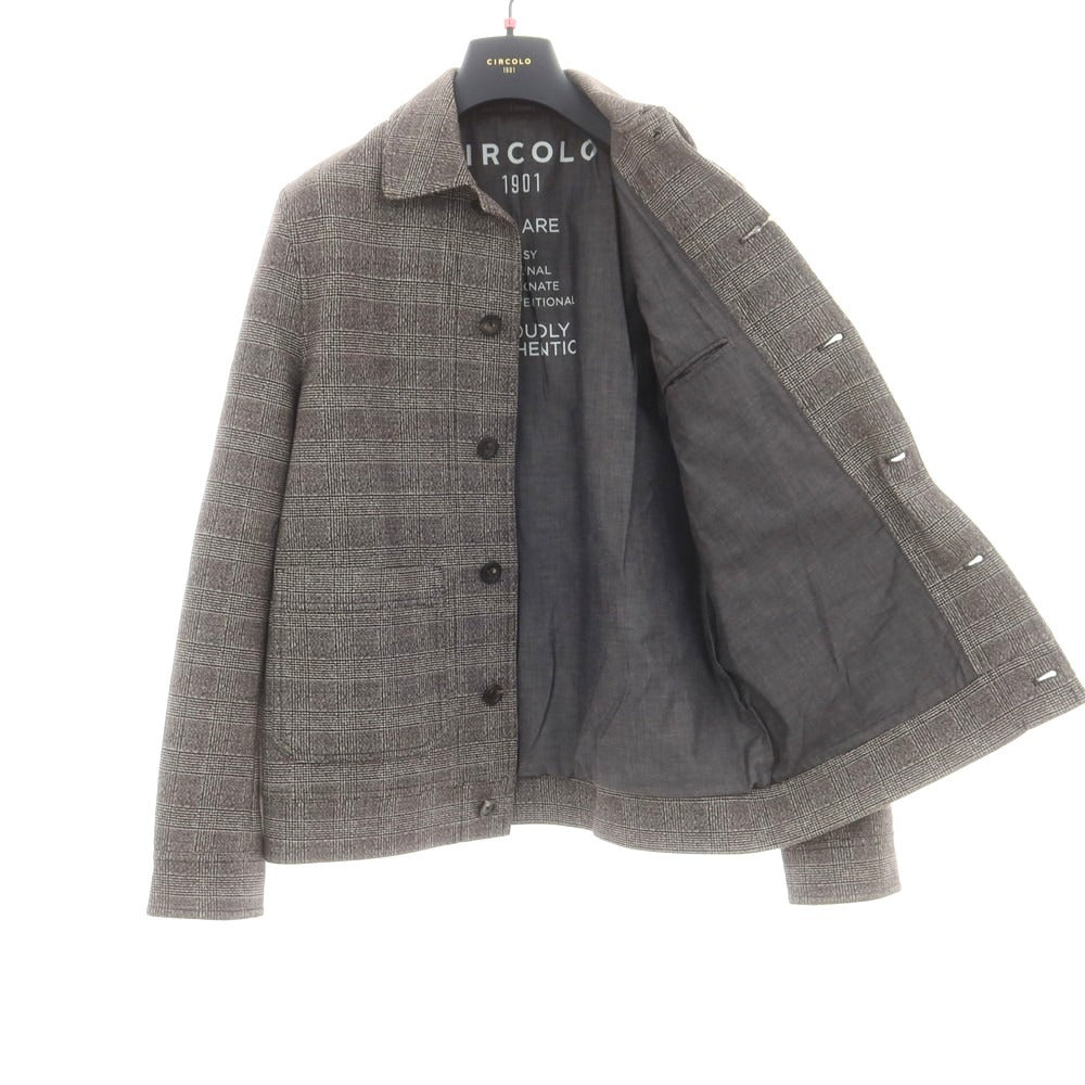 【中古】チルコロ1901 CIRCOLO 1901 ストレッチコットン チェック カバーオール グレー【 L 】【 状態ランクB 】【 メンズ 】