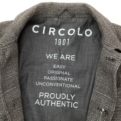 【中古】チルコロ1901 CIRCOLO 1901 ストレッチコットン チェック カバーオール グレー【 L 】【 状態ランクB 】【 メンズ 】