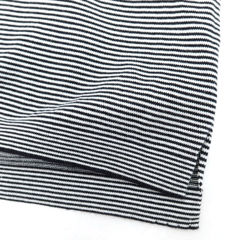 【中古】バフィー BAFY コットン ボーダー スキッパー 半袖 ポロニット ブラックxホワイト【 50 】【 状態ランクB 】【 メンズ 】