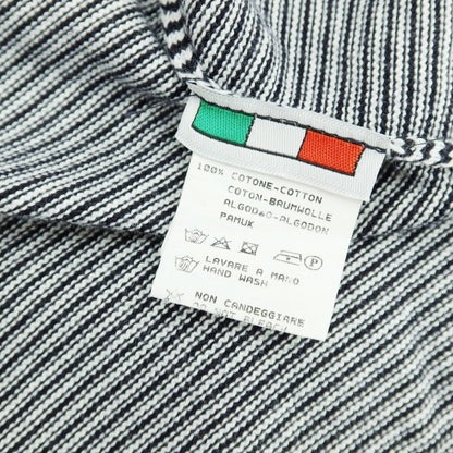 【中古】バフィー BAFY コットン ボーダー スキッパー 半袖 ポロニット ブラックxホワイト【 50 】【 状態ランクB 】【 メンズ 】