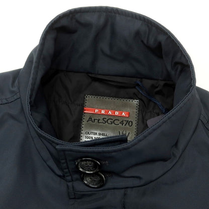 【中古】プラダ PRADA ナイロン 中綿ブルゾン ダークネイビー【 46 】【 状態ランクB 】【 メンズ 】