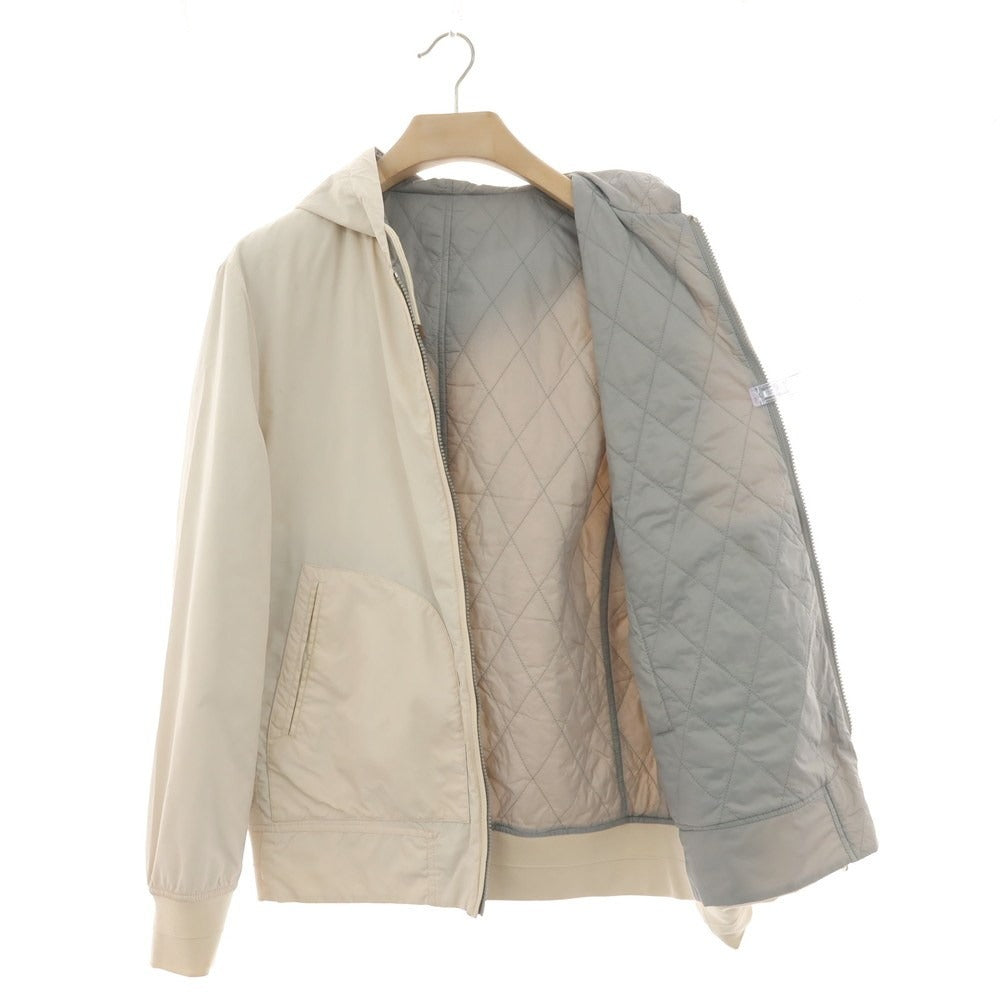 【中古】ブルネロクチネリ Brunello Cucinelli リバーシブル ナイロン ダブルジップ フーデッドブルゾン ライトベージュxグレー【 50 】【 状態ランクD 】【 メンズ 】
