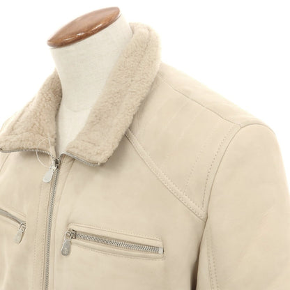 【中古】ブルネロクチネリ Brunello Cucinelli レザーライダースジャケット ベージュ【 M 】【 状態ランクC 】【 メンズ 】