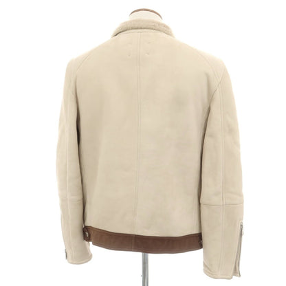 【中古】ブルネロクチネリ Brunello Cucinelli レザーライダースジャケット ベージュ【 M 】【 状態ランクC 】【 メンズ 】