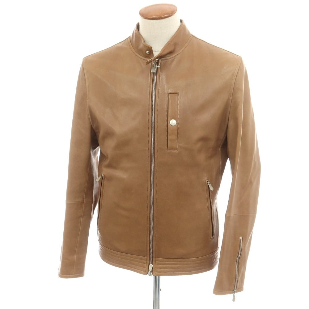 【中古】ブルネロクチネリ Brunello Cucinelli ラムレザーライダースジャケット ブラウン【サイズM】【 状態ランクC 】【 メンズ 】 [DPD]