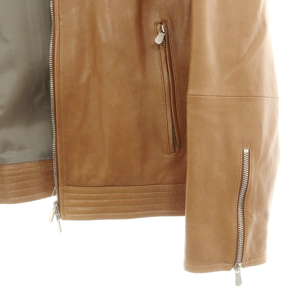 【中古】ブルネロクチネリ Brunello Cucinelli ラムレザーライダースジャケット ブラウン【サイズM】【 状態ランクC 】【 メンズ 】 [DPD]