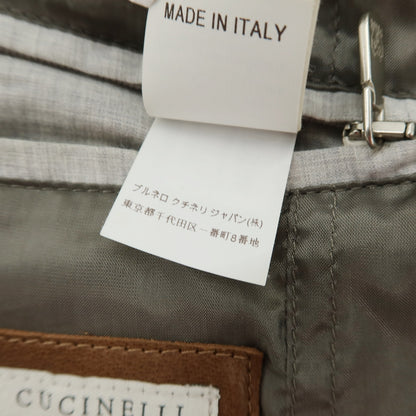 【中古】ブルネロクチネリ Brunello Cucinelli ラムレザーライダースジャケット ブラウン【 サイズM 】【 状態ランクC 】【 メンズ 】 [CPD]