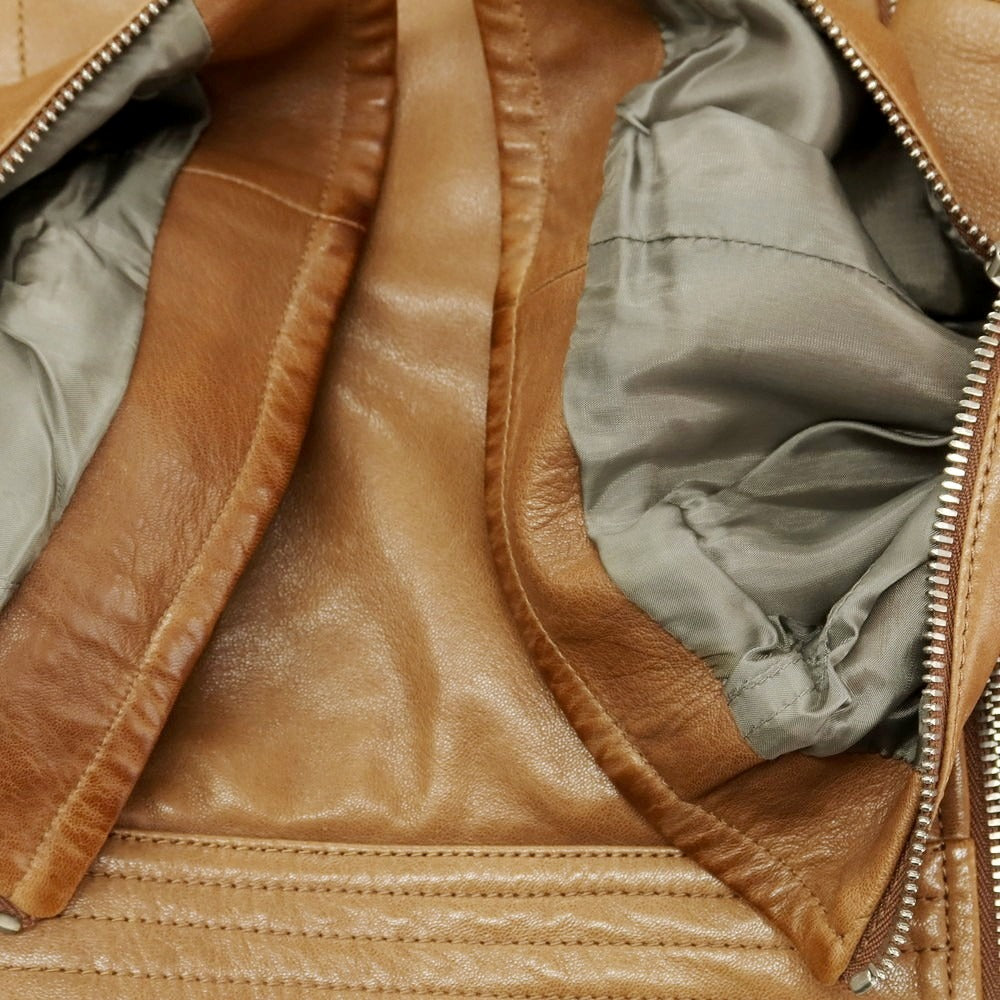 【中古】ブルネロクチネリ Brunello Cucinelli ラムレザーライダースジャケット ブラウン【サイズM】【 状態ランクC 】【 メンズ 】 [DPD]