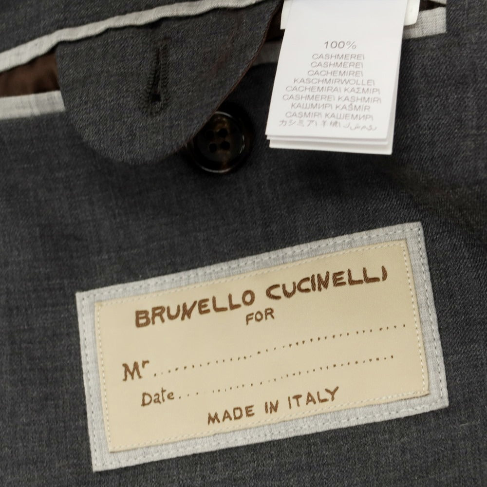 【中古】ブルネロクチネリ Brunello Cucinelli カシミヤ テーラードジャケット グレー【 サイズ46 】【 状態ランクB 】【 メンズ 】 [CPD]