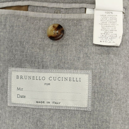【中古】ブルネロクチネリ Brunello Cucinelli ウール テーラードジャケット ライトグレー【 46 】【 状態ランクD 】【 メンズ 】