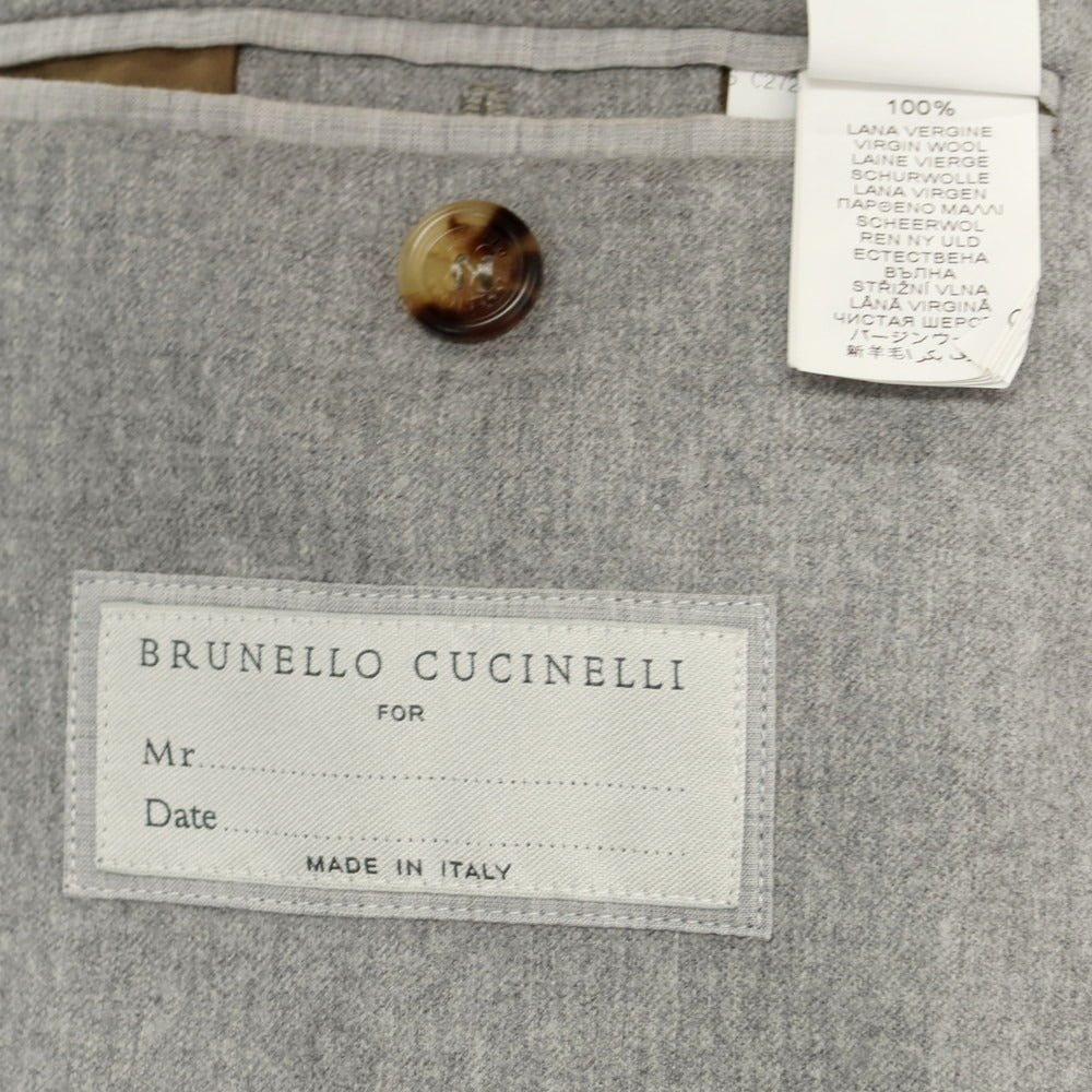 【中古】ブルネロクチネリ Brunello Cucinelli ウール テーラードジャケット ライトグレー【 46 】【 状態ランクD 】【 メンズ 】