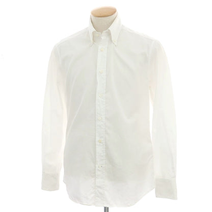 【中古】ブルネロクチネリ Brunello Cucinelli コットン ボタンダウン ドレスシャツ ホワイト【サイズS】【 状態ランクC 】【 メンズ 】