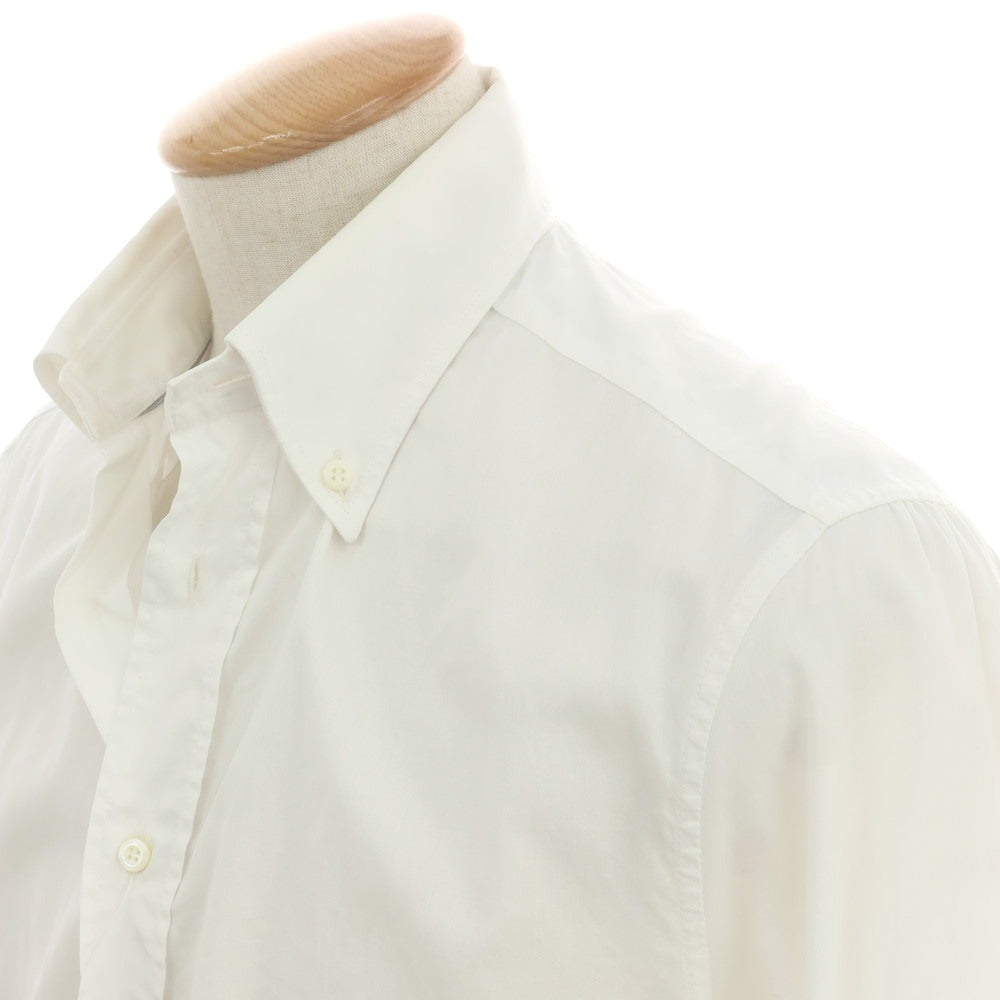 【中古】ブルネロクチネリ Brunello Cucinelli コットン ボタンダウン ドレスシャツ ホワイト【サイズS】【 状態ランクC 】【 メンズ 】
