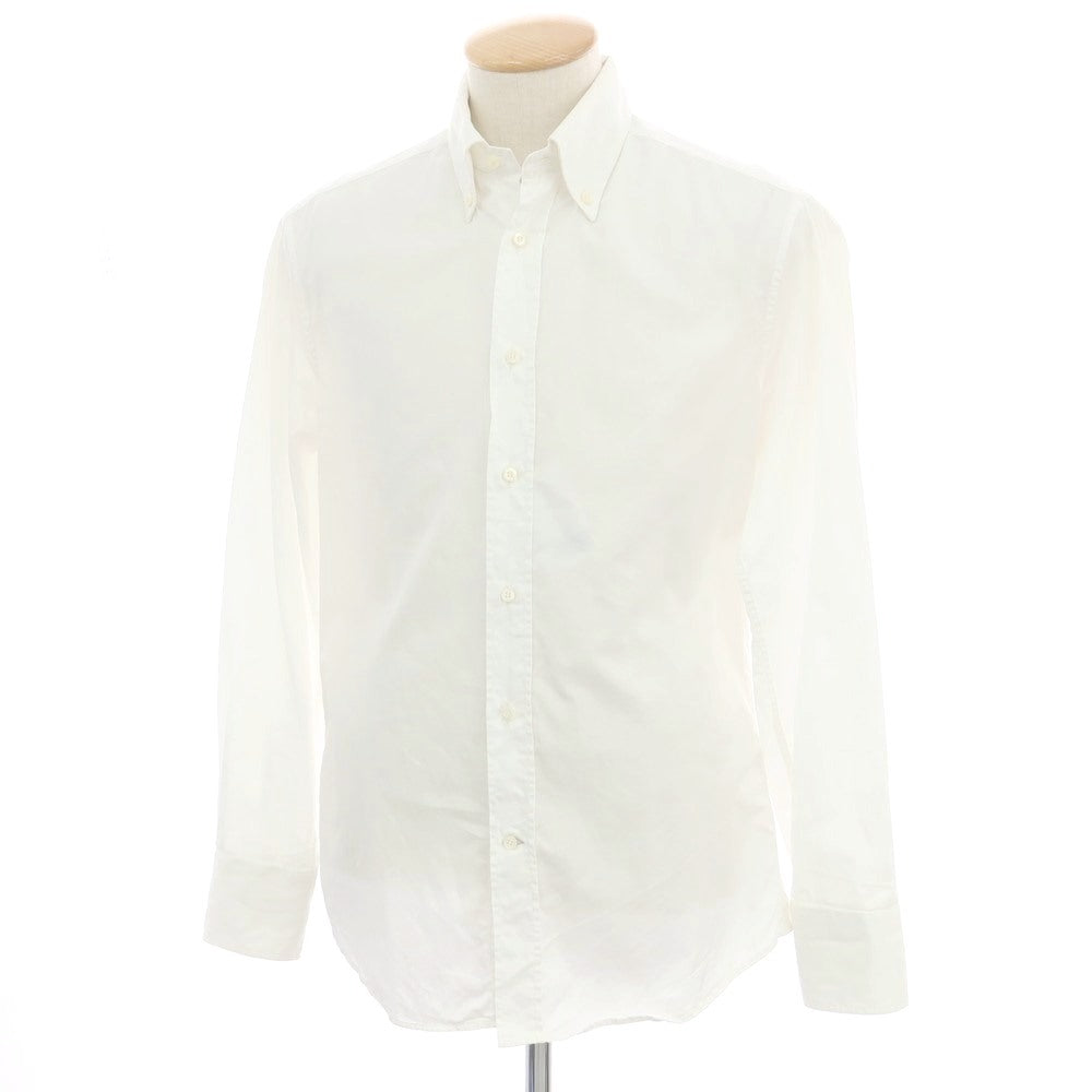 【中古】ブルネロクチネリ Brunello Cucinelli コットン ボタンダウン ドレスシャツ ホワイト【サイズS】【 状態ランクC 】【 メンズ 】