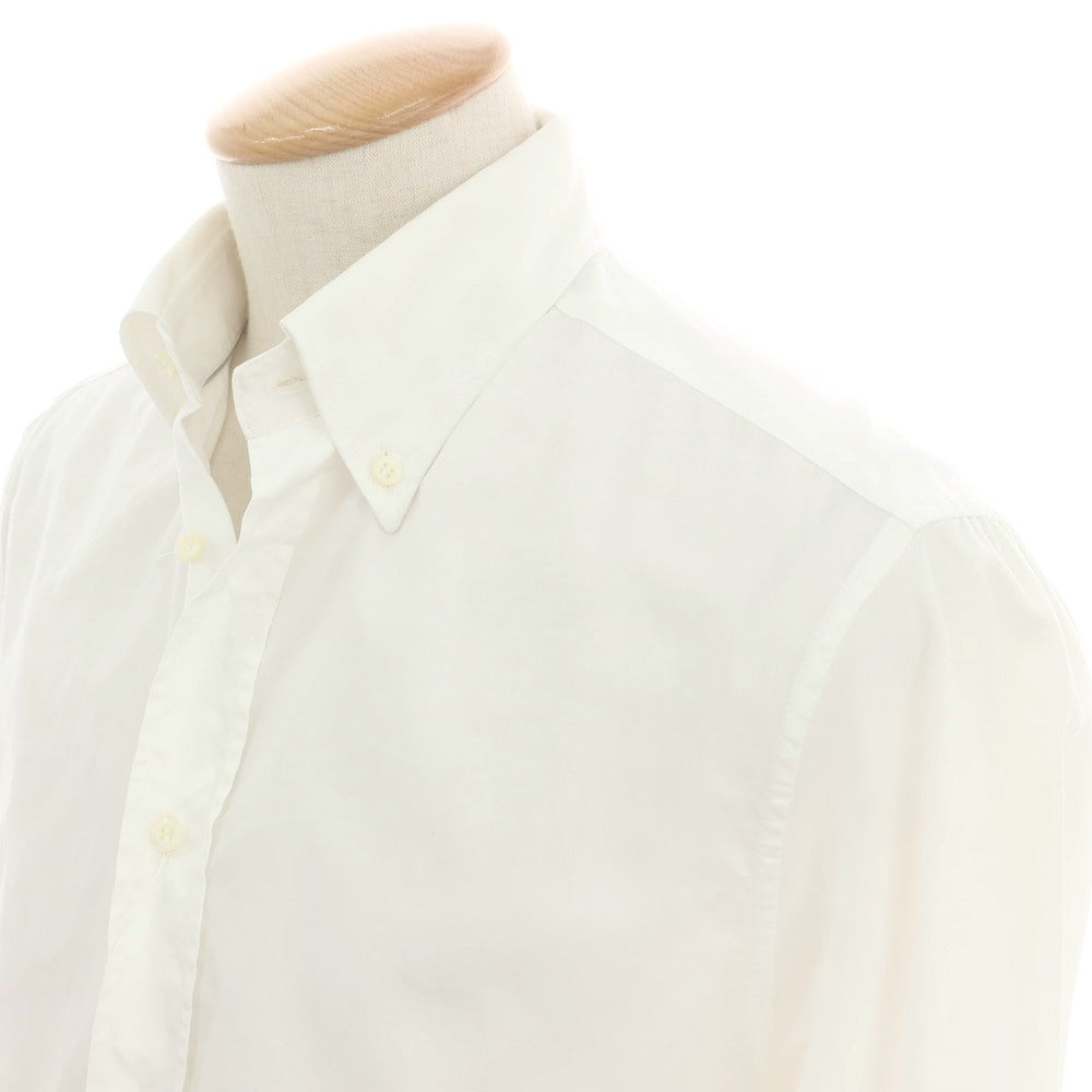 【中古】ブルネロクチネリ Brunello Cucinelli コットン ボタンダウン ドレスシャツ ホワイト【サイズS】【 状態ランクC 】【 メンズ 】