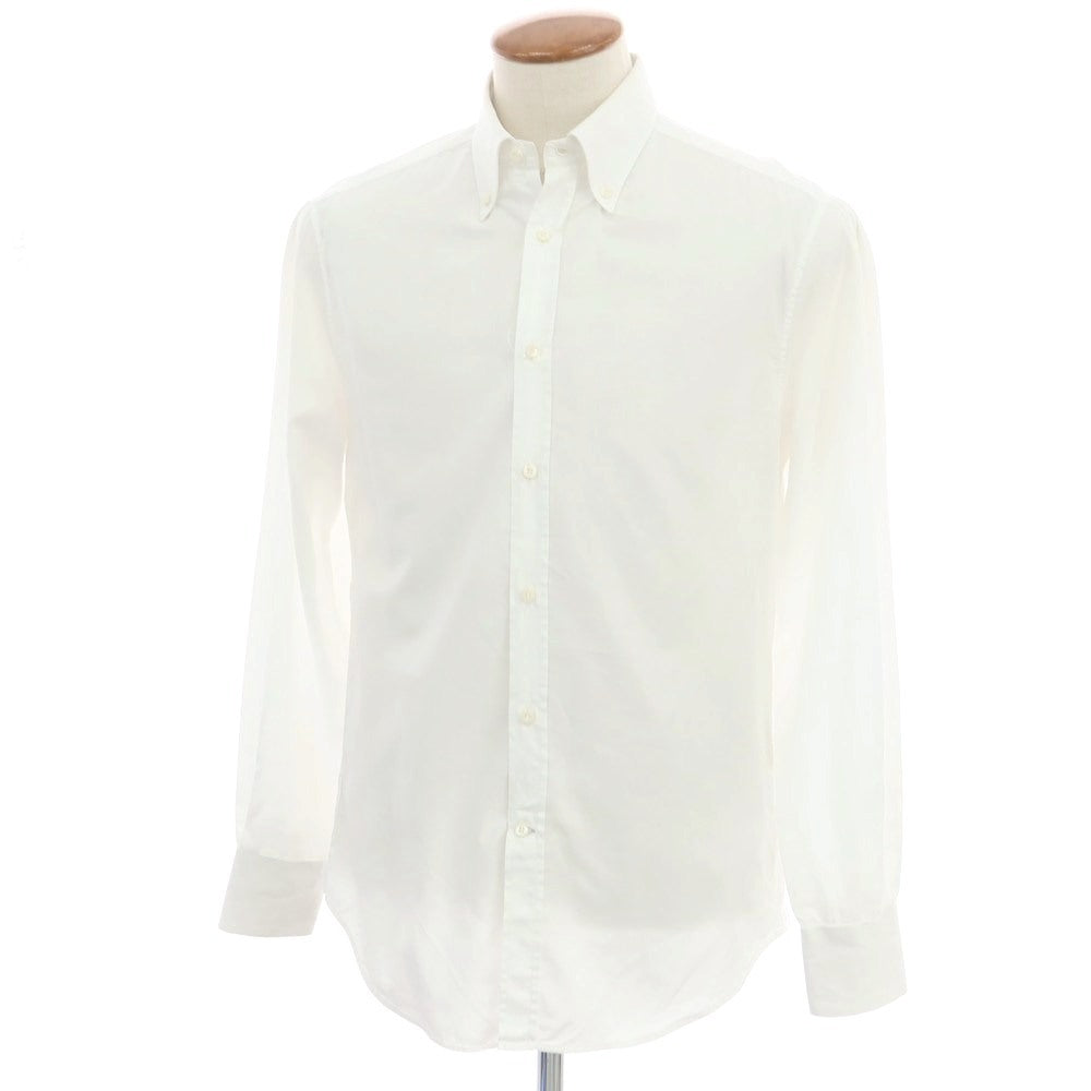 【中古】ブルネロクチネリ Brunello Cucinelli コットン ボタンダウン ドレスシャツ ホワイト【サイズM】【 状態ランクC 】【 メンズ 】
