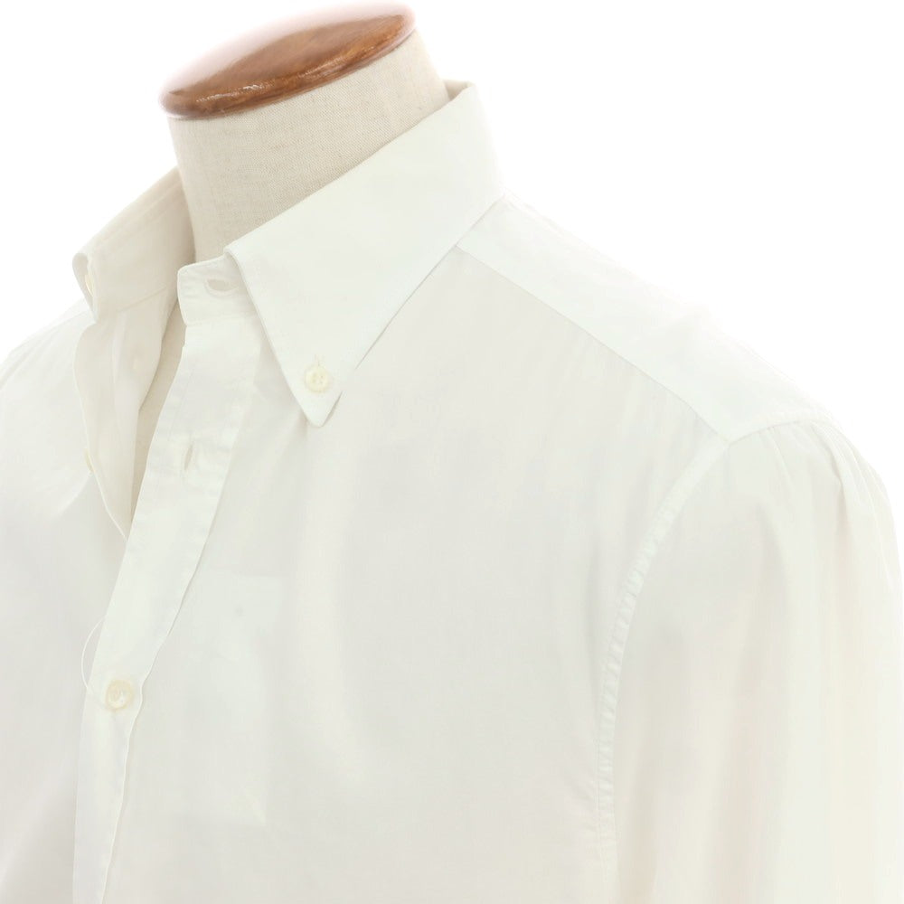 【中古】ブルネロクチネリ Brunello Cucinelli コットン ボタンダウン ドレスシャツ ホワイト【サイズM】【 状態ランクC 】【 メンズ 】
