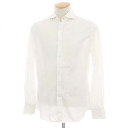 【中古】ブルネロクチネリ Brunello Cucinelli コットン ワイドカラー ドレスシャツ ホワイト【サイズS】【 状態ランクD 】【 メンズ 】