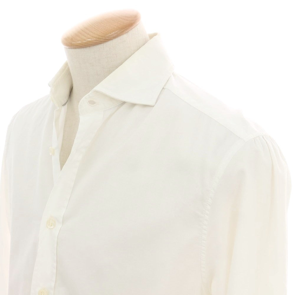 【中古】ブルネロクチネリ Brunello Cucinelli コットン ワイドカラー ドレスシャツ ホワイト【サイズS】【 状態ランクD 】【 メンズ 】