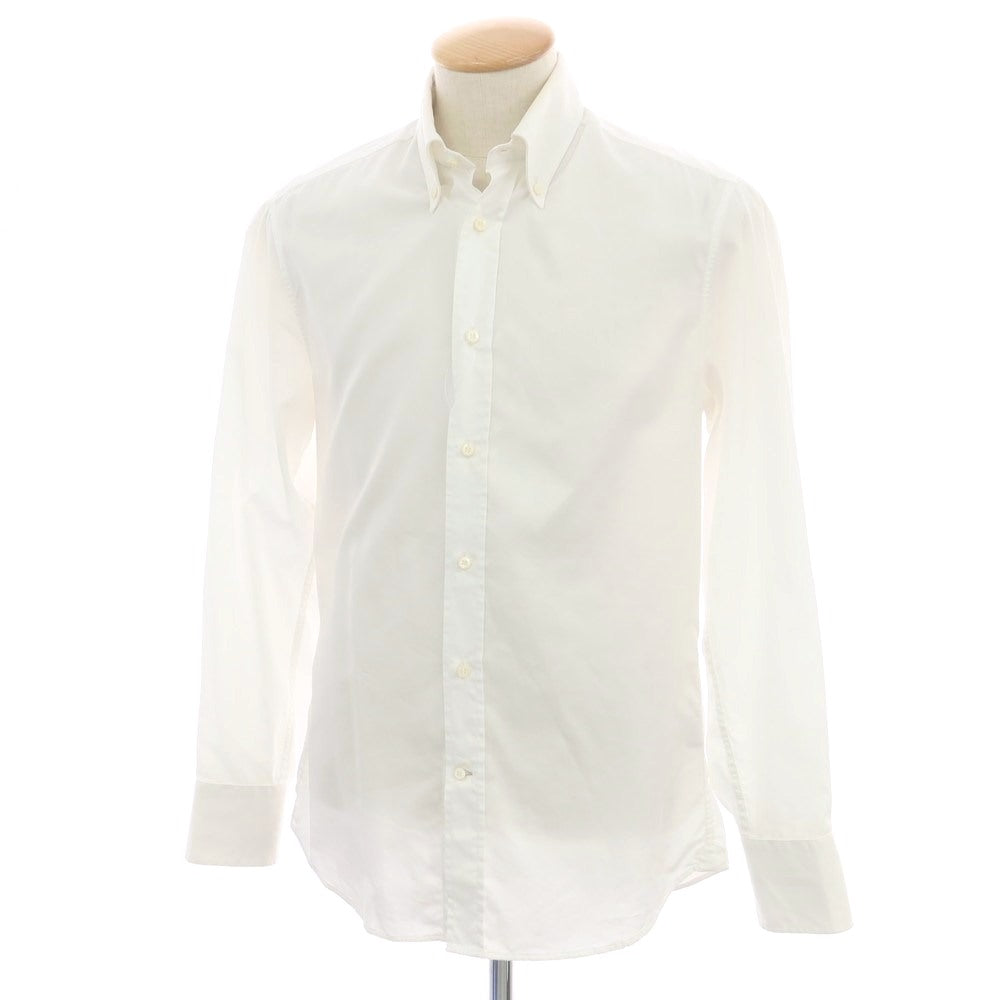 【中古】ブルネロクチネリ Brunello Cucinelli コットン ボタンダウン ドレスシャツ ホワイト【サイズS】【 状態ランクD 】【 メンズ 】