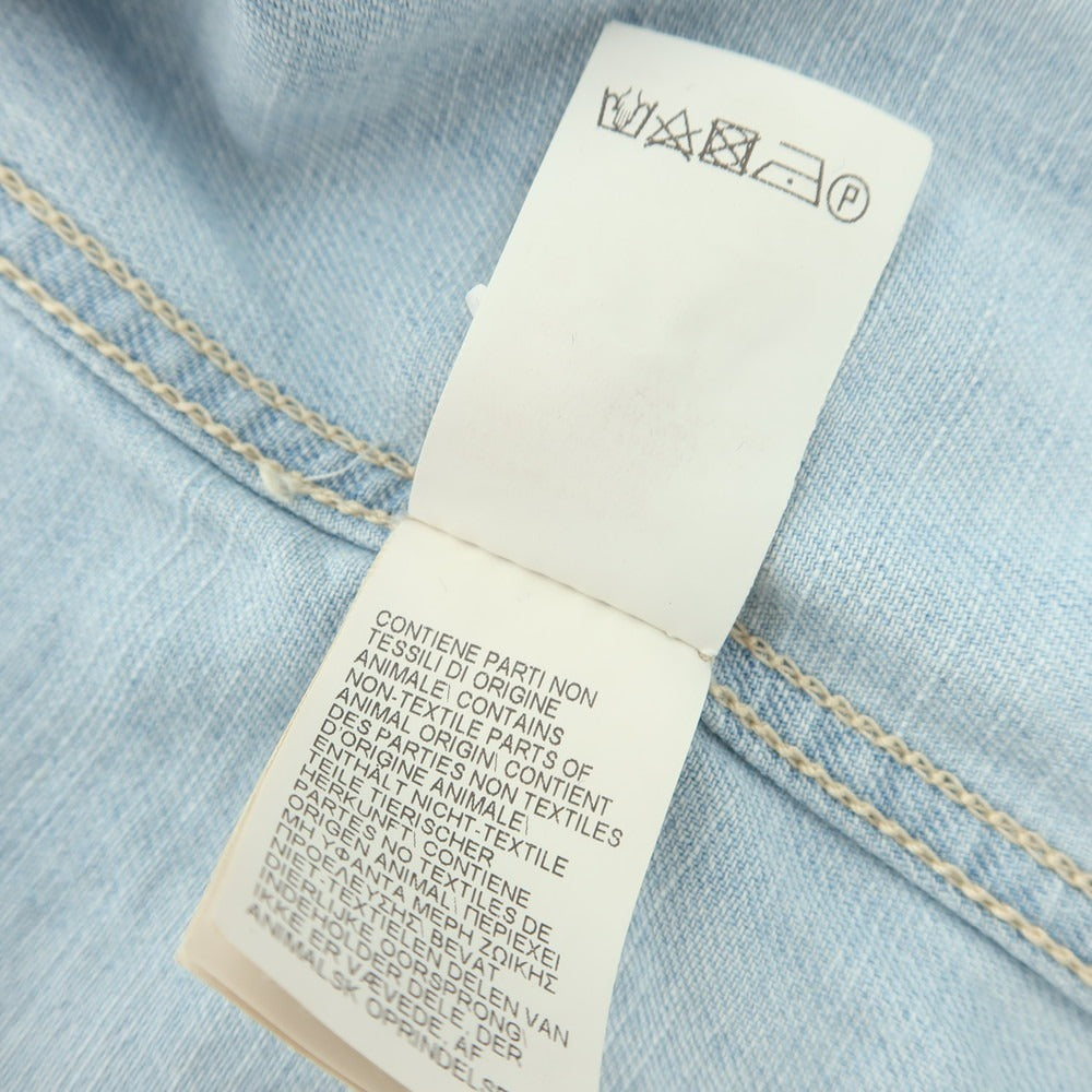 【中古】ブルネロクチネリ Brunello Cucinelli コットン デニム ウエスタンシャツ ライトブルー【 S 】【 状態ランクD 】【 メンズ 】