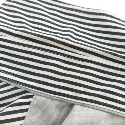 【中古】ブルネロクチネリ Brunello Cucinelli コットン ストライプ ワイドカラー カジュアルシャツ ブラックxホワイト【サイズS】【 状態ランクC 】【 メンズ 】