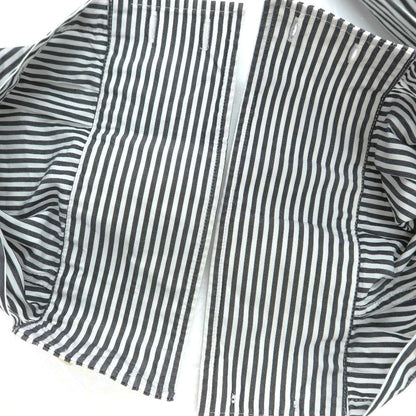 【中古】ブルネロクチネリ Brunello Cucinelli コットン ストライプ ワイドカラー カジュアルシャツ ブラックxホワイト【サイズS】【 状態ランクC 】【 メンズ 】