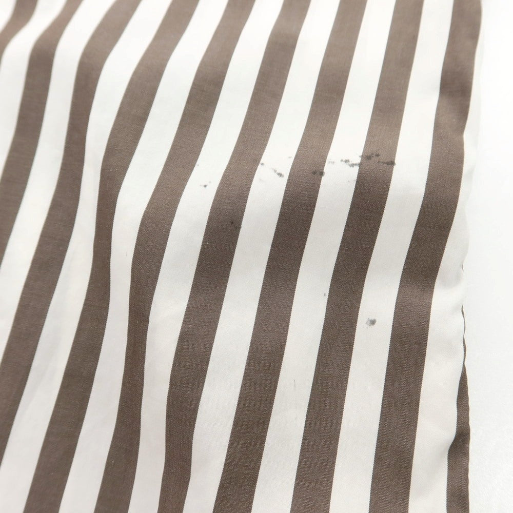 【中古】ブルネロクチネリ Brunello Cucinelli コットン ストライプ ボタンダウン カジュアルシャツ ブラウンxホワイト【サイズS】【 状態ランクD 】【 メンズ 】