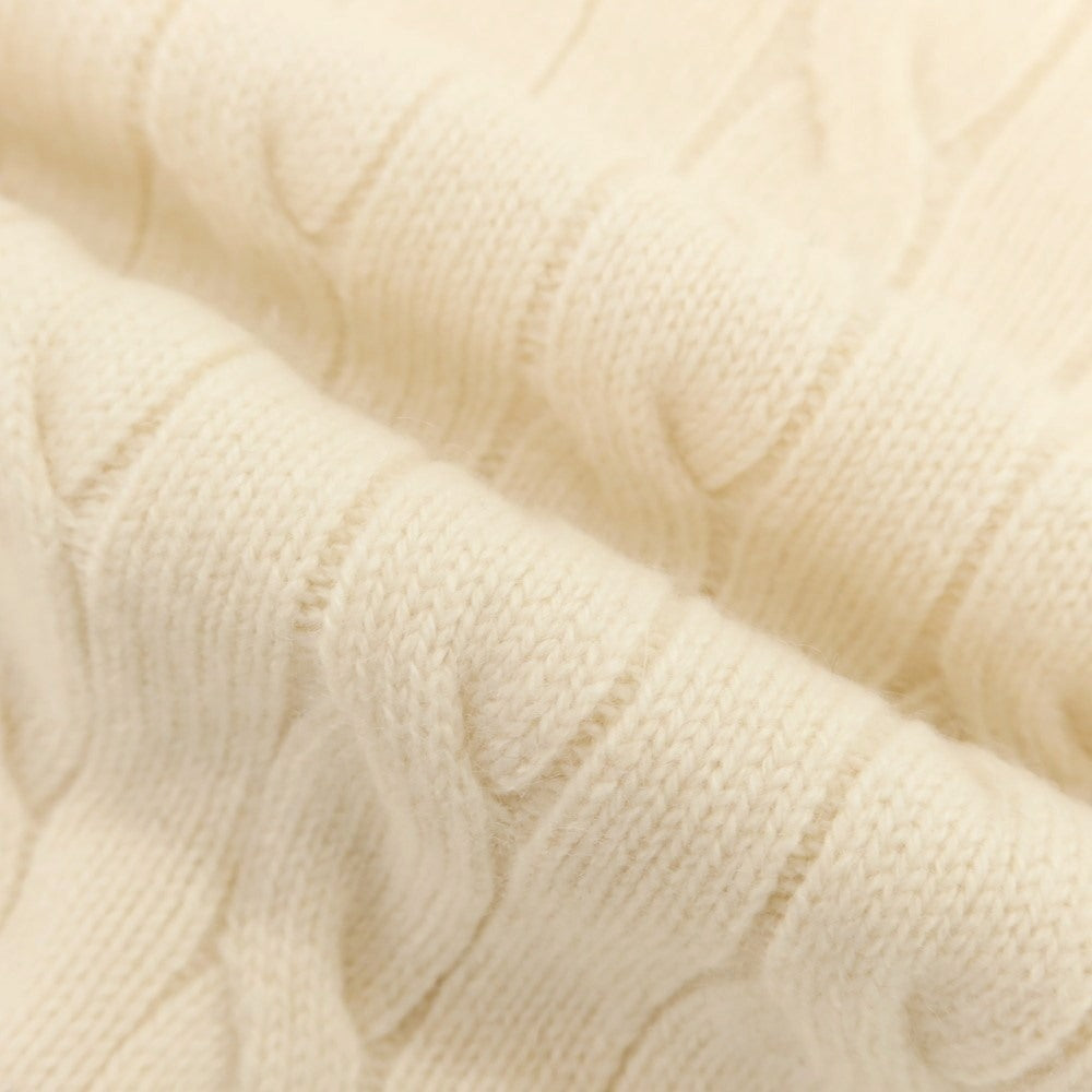 【中古】ブルネロクチネリ Brunello Cucinelli ケーブル編み カシミヤ クルーネック プルオーバーニット オフホワイトxダークグレー【 48 】【 状態ランクB 】【 メンズ 】