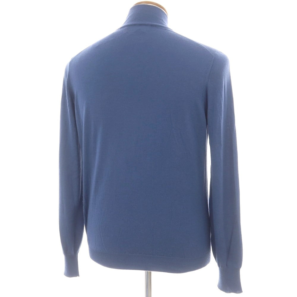【中古】ブルネロクチネリ Brunello Cucinelli ハイゲージ ウールカシミヤ ハーフジップ プルオーバーニット スモークブルー【 48 】【 状態ランクB 】【 メンズ 】