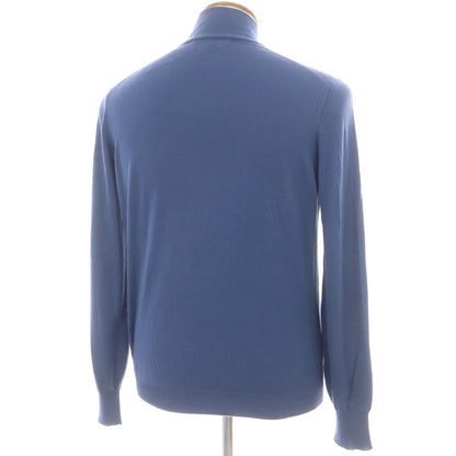 【中古】ブルネロクチネリ Brunello Cucinelli ハイゲージ ウールカシミヤ ハーフジップ プルオーバーニット スモークブルー【 48 】【 状態ランクB 】【 メンズ 】