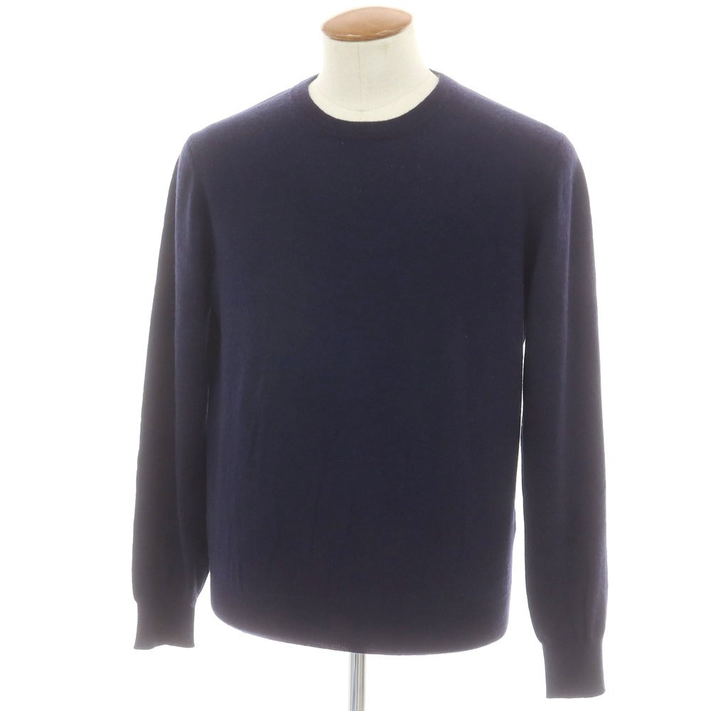 【中古】ブルネロクチネリ Brunello Cucinelli ハイゲージ カシミヤ クルーネック プルオーバーニット ネイビー【 サイズ48 】【 状態ランクB 】【 メンズ 】 [CPD]