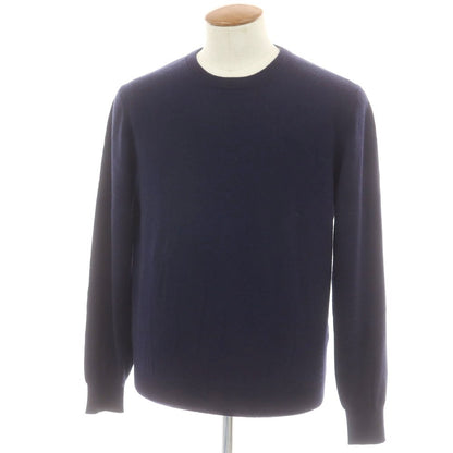 【中古】ブルネロクチネリ Brunello Cucinelli ハイゲージ カシミヤ クルーネック プルオーバーニット ネイビー【 48 】【 状態ランクB 】【 メンズ 】