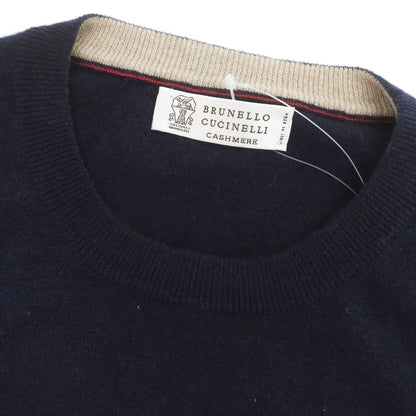 【中古】ブルネロクチネリ Brunello Cucinelli ハイゲージ カシミヤ クルーネック プルオーバーニット ネイビー【 48 】【 状態ランクB 】【 メンズ 】