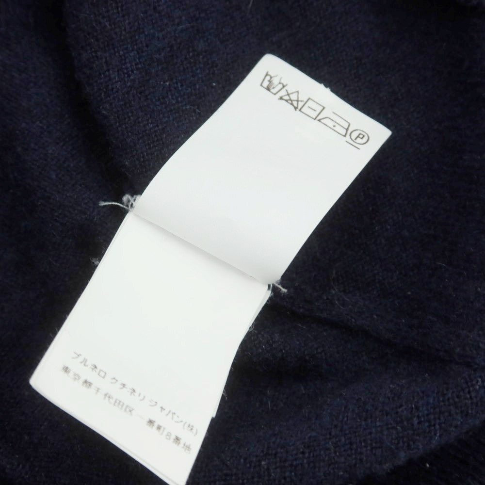 【中古】ブルネロクチネリ Brunello Cucinelli ハイゲージ カシミヤ クルーネック プルオーバーニット ネイビー【 サイズ48 】【 状態ランクB 】【 メンズ 】 [CPD]