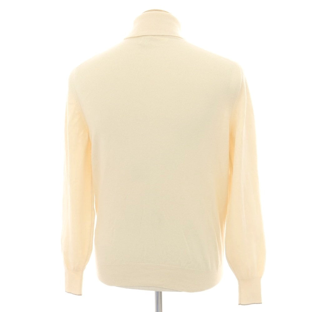 【中古】ブルネロクチネリ Brunello Cucinelli ハイゲージ ウールカシミヤシルク タートルネック プルオーバーニット アイボリー【 46 】【 状態ランクB 】【 メンズ 】