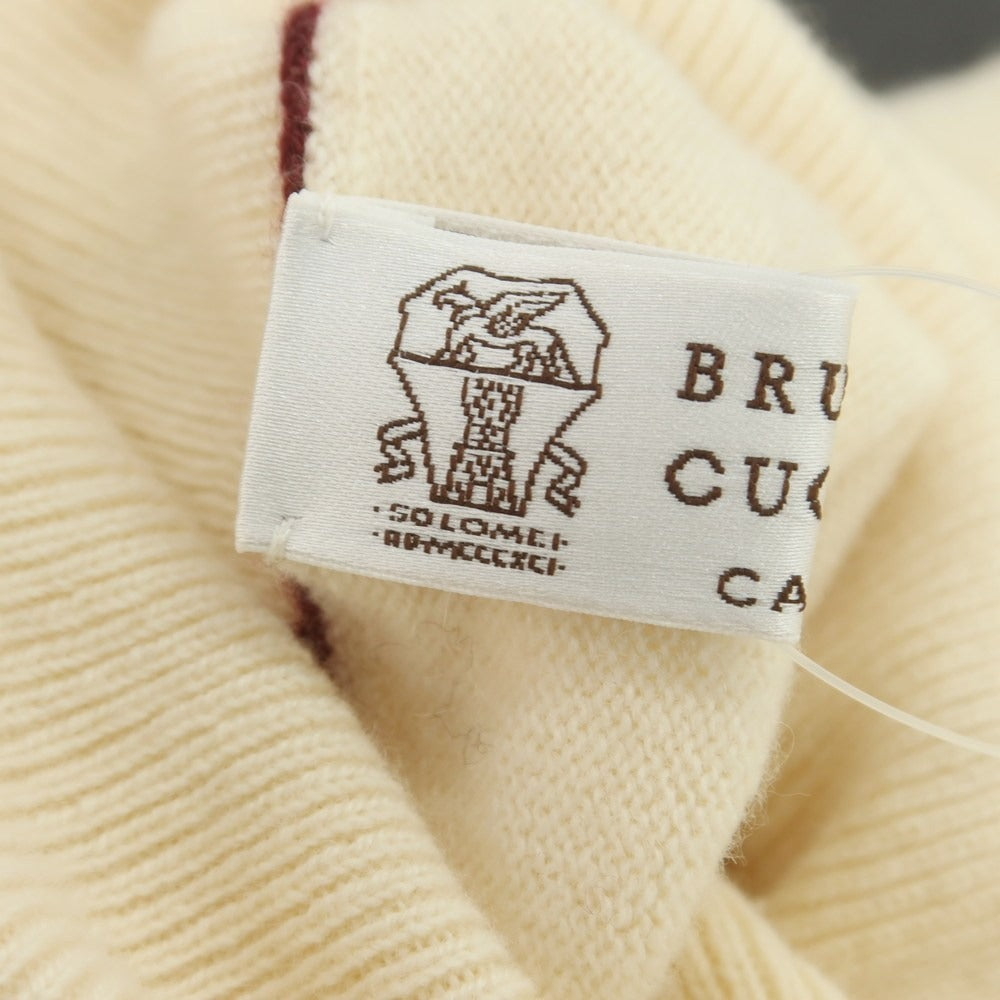 【中古】ブルネロクチネリ Brunello Cucinelli ハイゲージ ウールカシミヤシルク タートルネック プルオーバーニット アイボリー【 46 】【 状態ランクB 】【 メンズ 】
