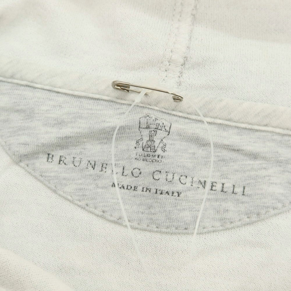 【中古】ブルネロクチネリ Brunello Cucinelli コットンシルクナイロン ジャージー プルオーバー パーカー ライトグレー【 M 】【 状態ランクC 】【 メンズ 】