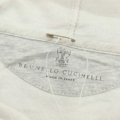 【中古】ブルネロクチネリ Brunello Cucinelli コットンシルクナイロン ジャージー プルオーバー パーカー ライトグレー【 M 】【 状態ランクC 】【 メンズ 】