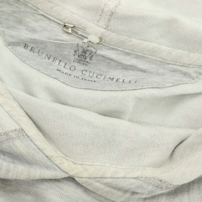 【中古】ブルネロクチネリ Brunello Cucinelli コットンシルクナイロン ジャージー プルオーバー パーカー ライトグレー【 M 】【 状態ランクC 】【 メンズ 】