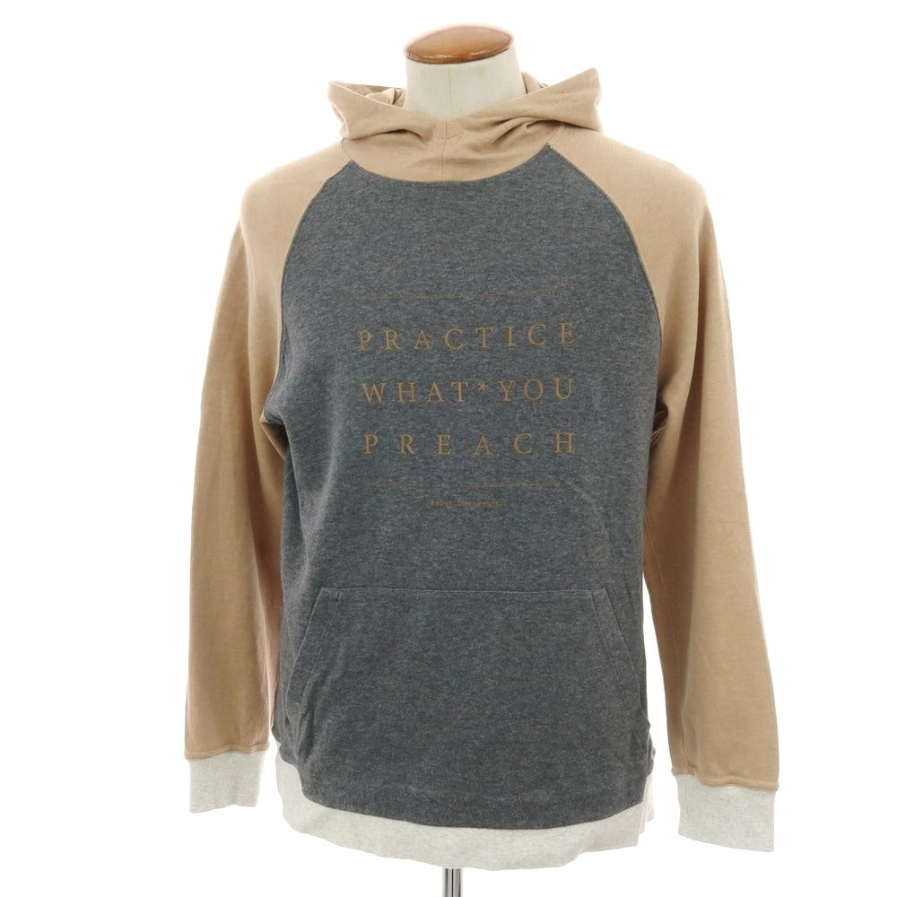 【中古】ブルネロクチネリ Brunello Cucinelli コットンナイロン ジャージー プルオーバー パーカー グレーxベージュ【サイズM】【 状態ランクB 】【 メンズ 】 [CPD]